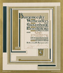 Getuigschrift gemeente Den Haag, ontwerp: Pieter Hofman (1930)
<br/>
https://anno1900.nl/ontwerpers/ontwerpers-h-j/pieter-hofman/, Sipke van de Peppel